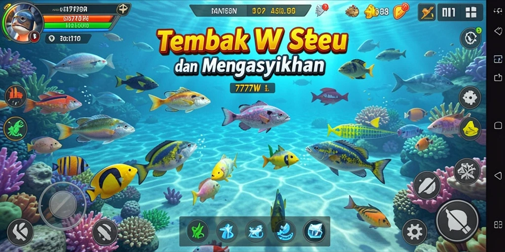 Tampilan gameplay Tembak Ikan yang penuh warna dan seru.