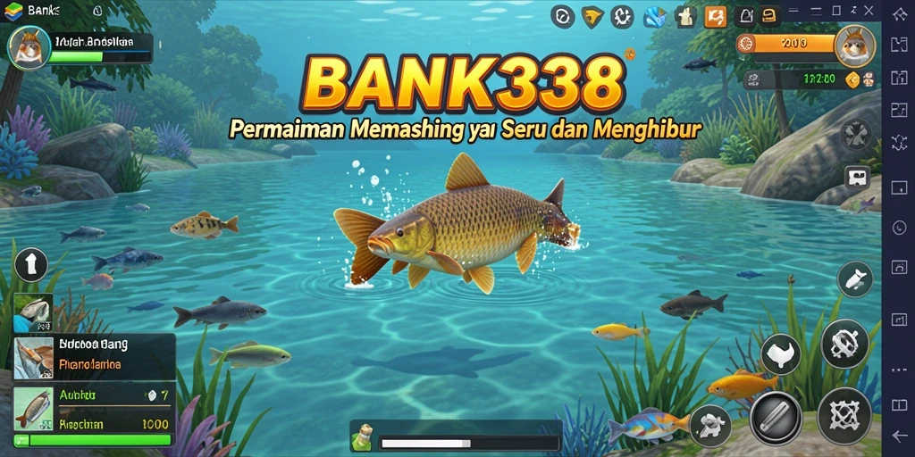 Tampilan gameplay BANK338 yang menampilkan momen seru saat memancing.