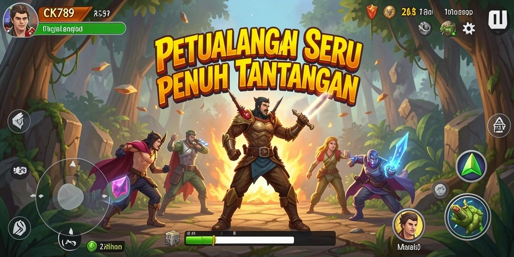 Tampilan gameplay CK789 yang menampilkan aksi petualangan mendebarkan.