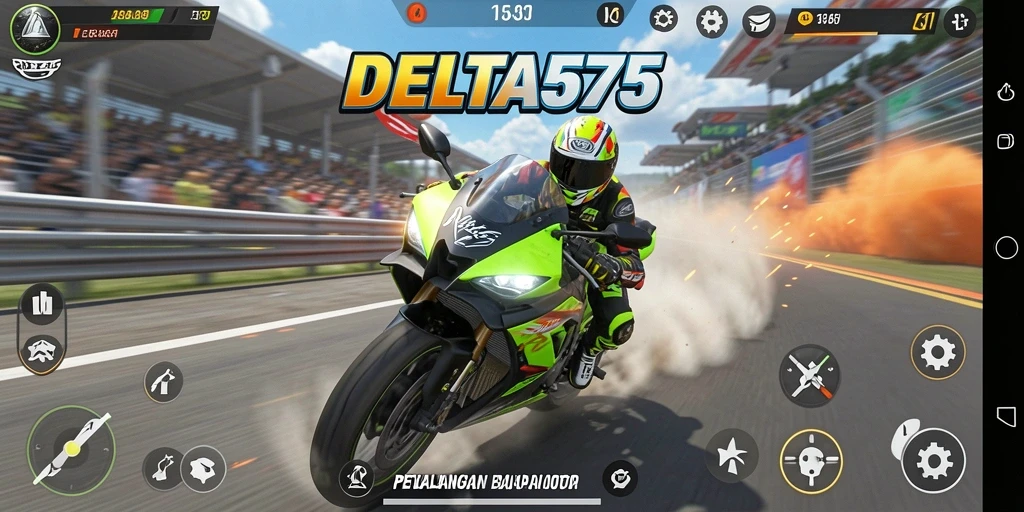 Tampilan gameplay menegangkan dan seru di DELTA575.