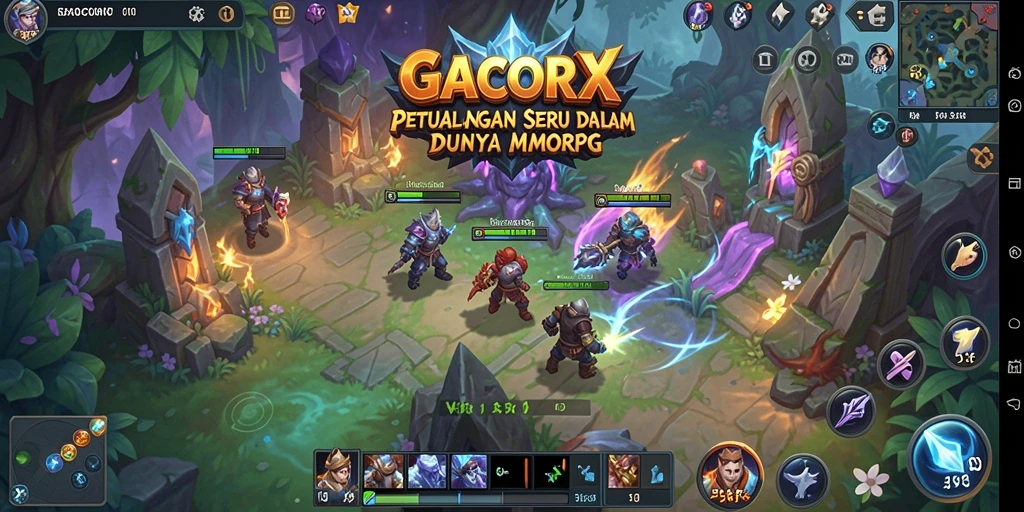 Tampilan seru gameplay GACORX dalam dunia MMORPG.