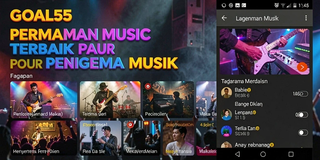 Screenshot gameplay GOAL55 yang menampilkan interaksi musik yang seru.