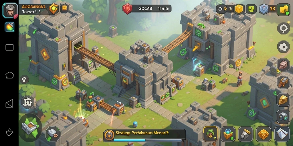 Tampilan gameplay GOCAP123 yang seru dalam genre Tower Defense.