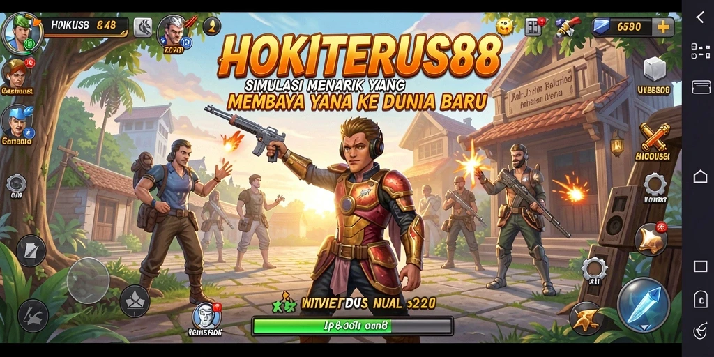 Screenshot gameplay HOKITERUS88 yang menunjukkan interaksi karakter dalam simulasi.