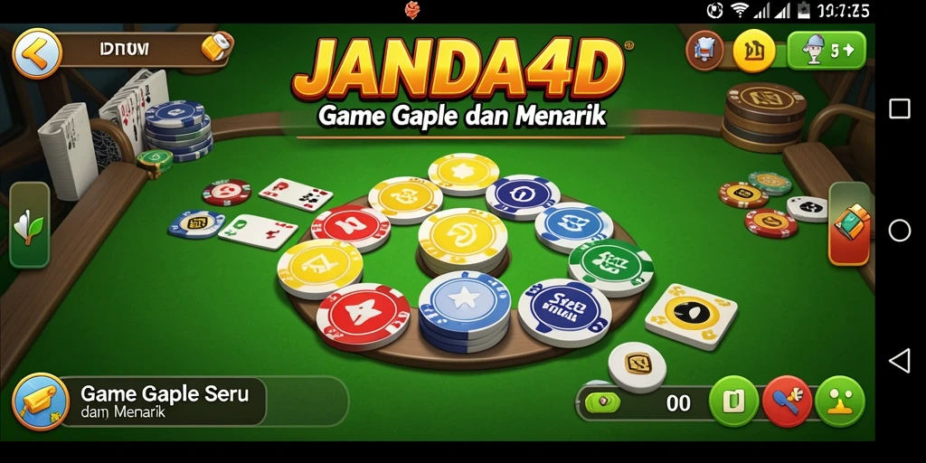 Tampilan gameplay seru JANDA4D saat bermain Gaple.