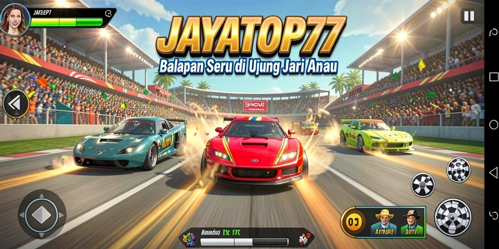 Tampilan gameplay balapan seru dan menegangkan di JAYATOP77.