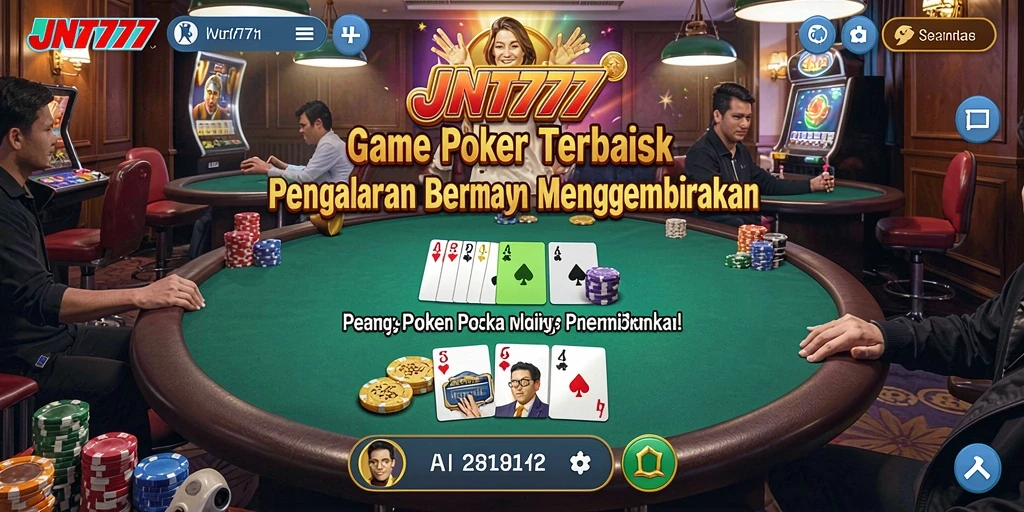 Screenshot JNT777 menampilkan gameplay Poker yang seru dan interaktif.