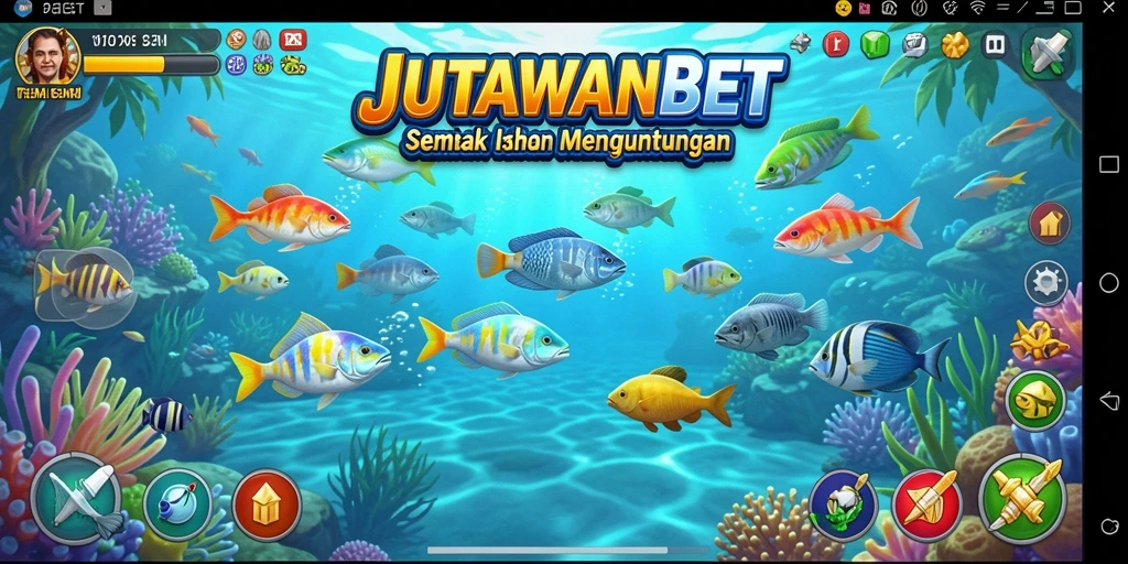 Tampilan gameplay seru dari JUTAWANBET dengan aksi tembak ikan.