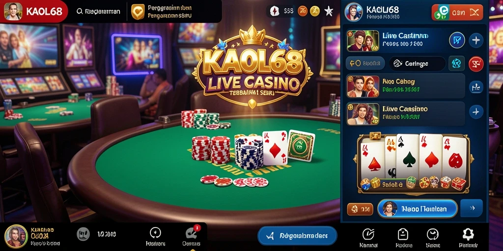 Tampilan gameplay Live Casino yang menarik dan interaktif di KAOL68.