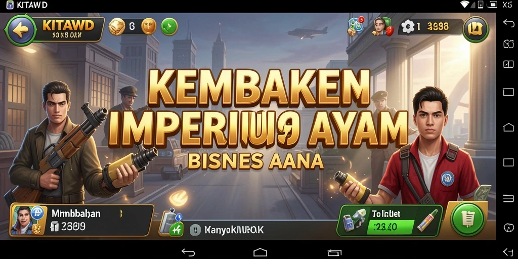 Tampilan gameplay KITAWD yang menarik dengan berbagai pilihan bisnis.