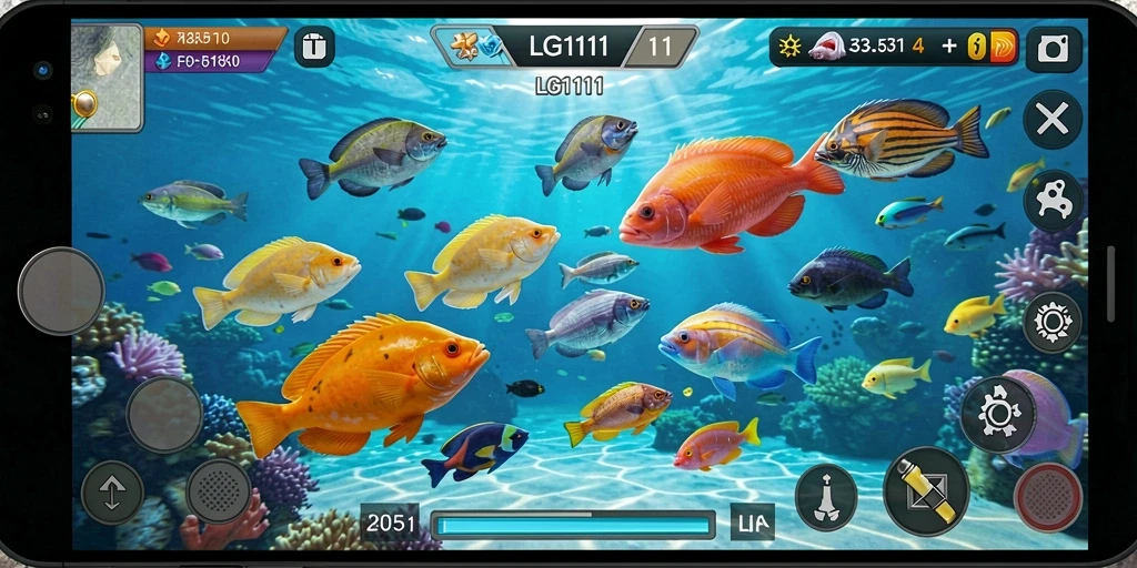 Tampilan gameplay seru dalam game Tembak Ikan LG111.