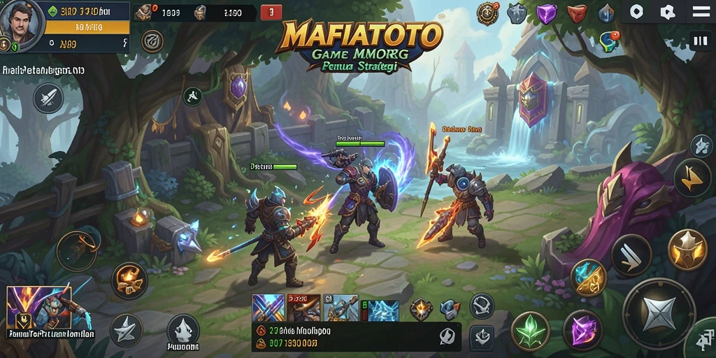 Screeshot utama MAFIATOTO menampilkan pertarungan seru antar pemain di dunia fantasi.
