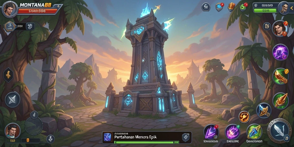 Screenshot gameplay MONTANA88 dengan tampilan menara dan musuh yang beragam.