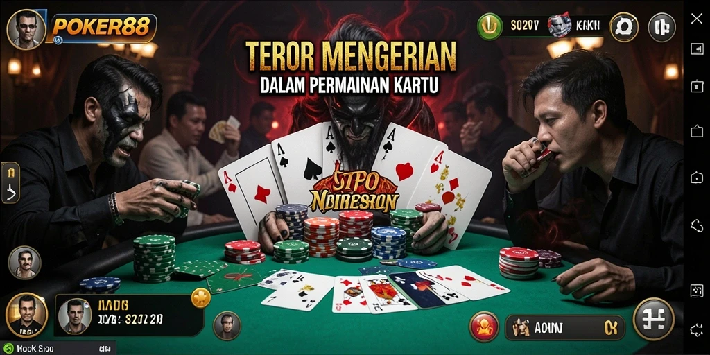 Tangkapan layar menampilkan suasana mencekam dalam POKER88.