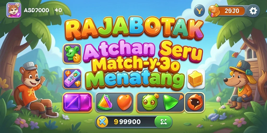 Screenshot RAJABOTAK menampilkan aksi seru dalam mencocokkan balok warna-warni.