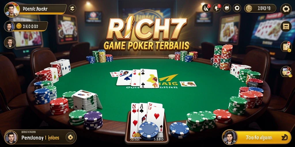 Tampilan gameplay RICH7 yang menegangkan dalam permainan Poker.