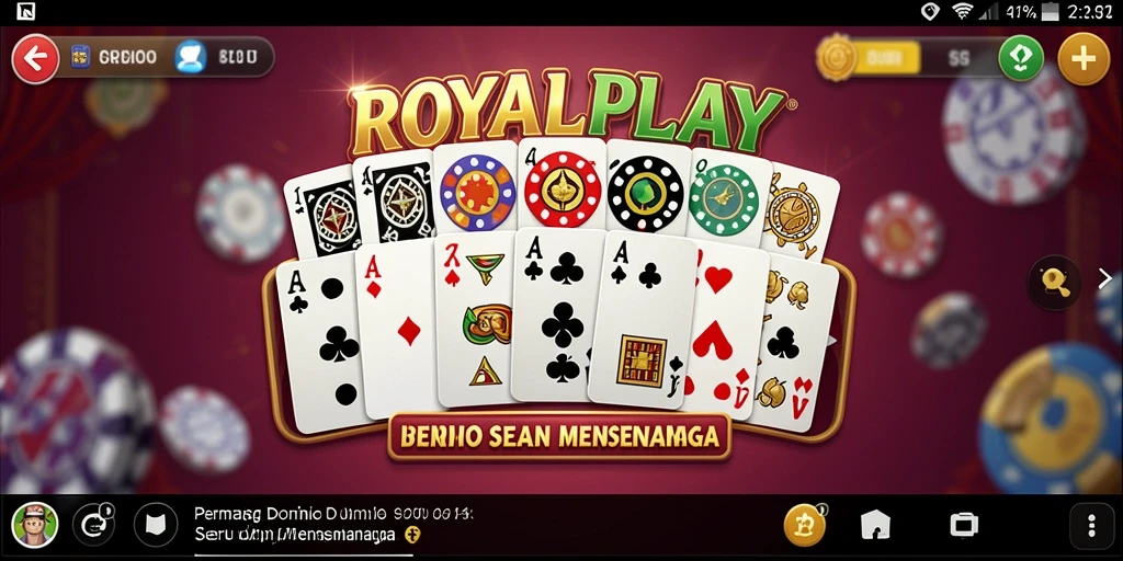 Tampilan menarik dari gameplay Domino di ROYALPLAY.