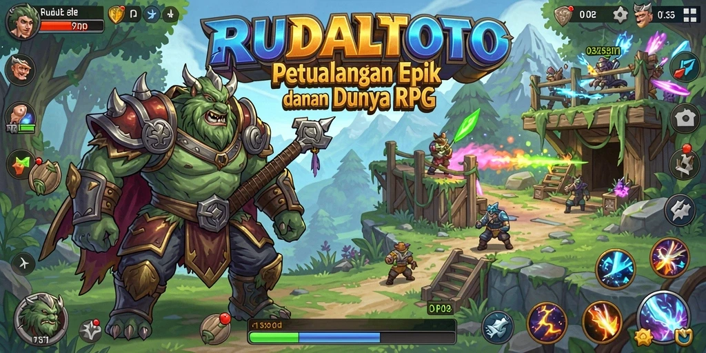 Screenshot dari gameplay RPG yang menarik dalam RUDALTOTO.