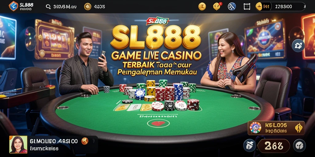 Screenshot gameplay SL888 menampilkan dealer langsung dan interaksi pemain yang seru.