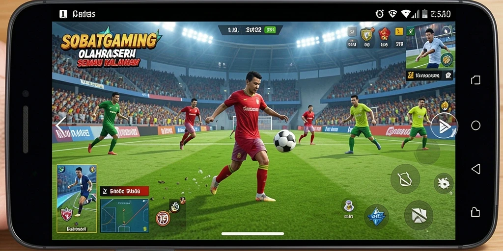 Screenshot gameplay SOBATGAMING yang penuh aksi di lapangan olahraga.