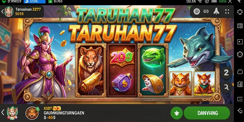 Tampilan gameplay TARUHAN77 yang menarik dan penuh warna.