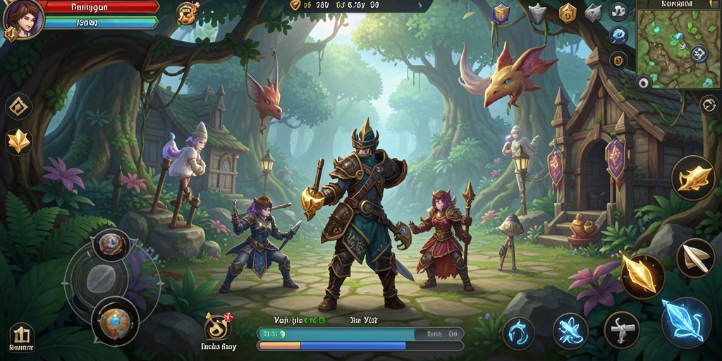 Tampilan gameplay RPG V07 menunjukkan karakter beraksi di dunia fantasi.